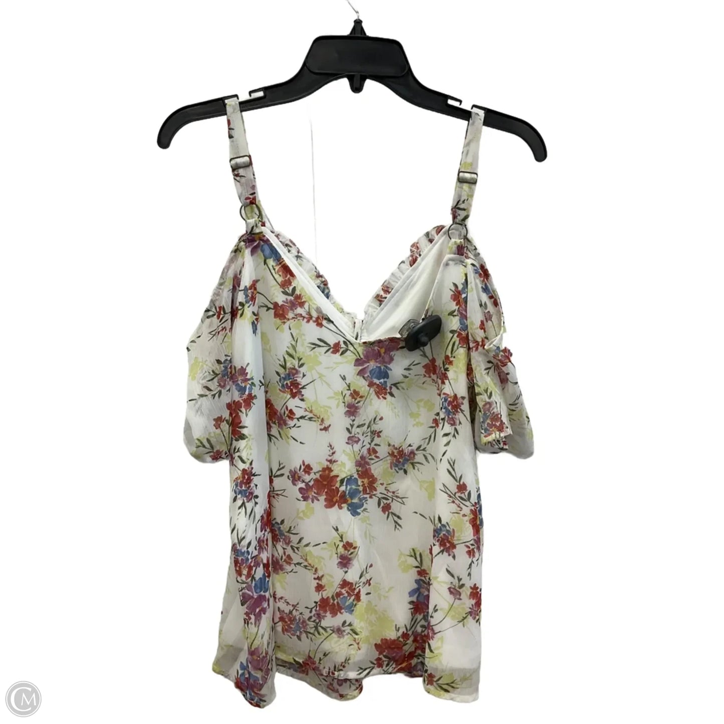 Top Short Sleeve By Maurices In Floral Print, Size: L