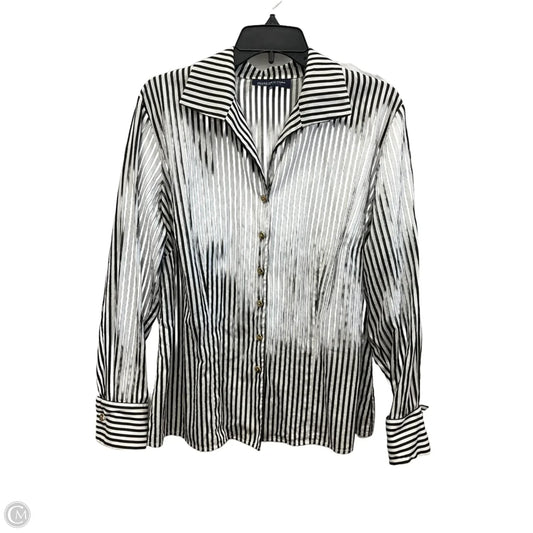 Blouse Long Sleeve By Jones New York In Striped Pattern, Size: 1x