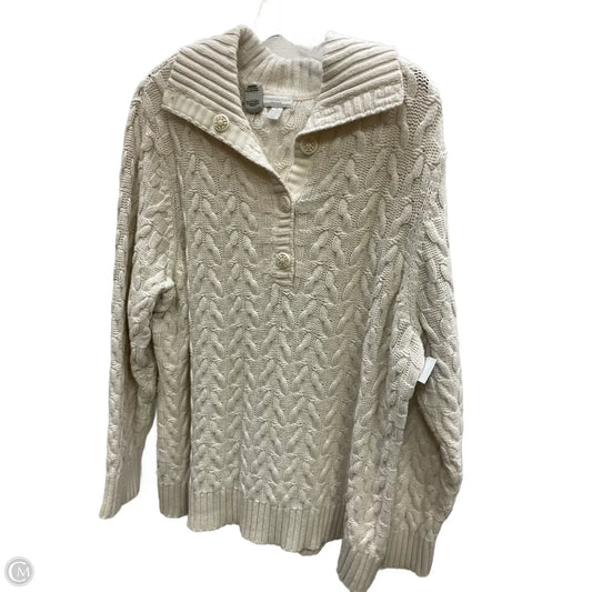 Sweater By Charter Club In Cream, Size: 2x