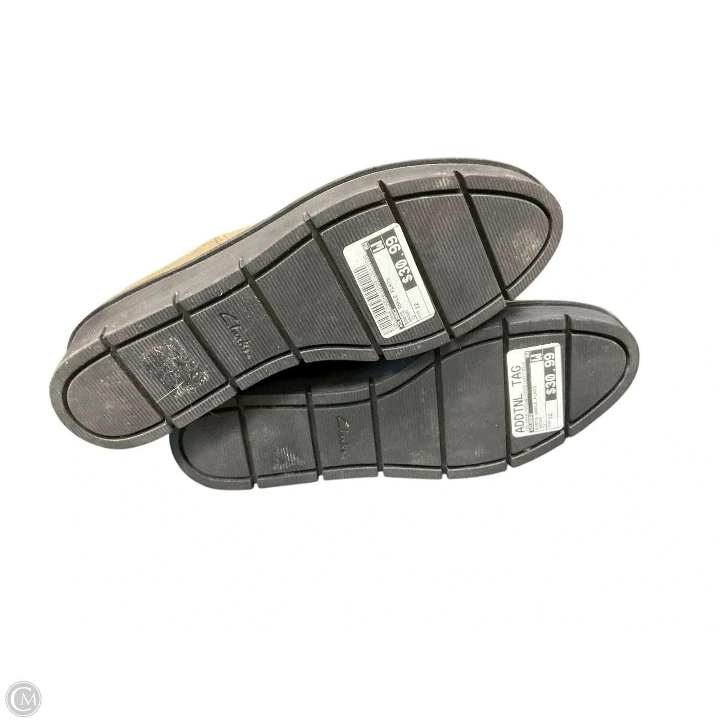 Boots Ankle Flats By Clarks In Brown, Size: 12