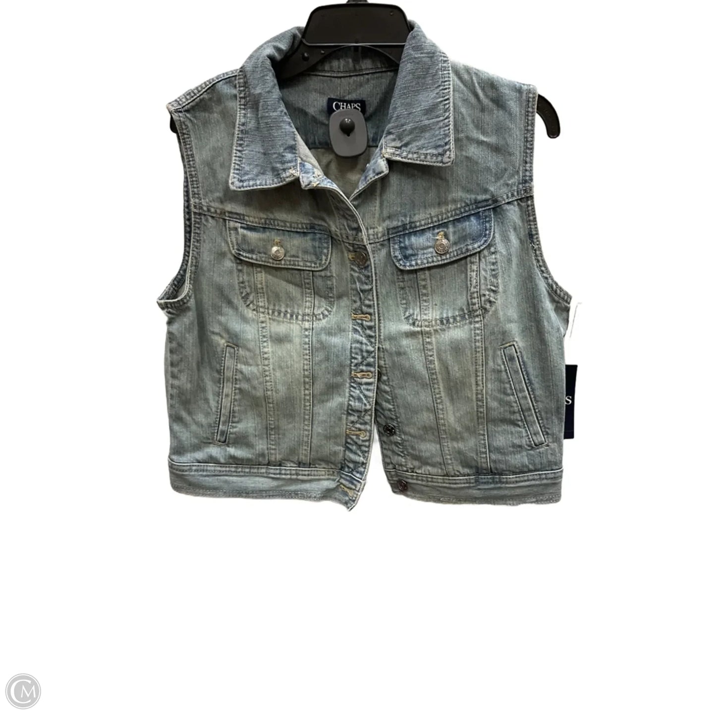 Vest Other By Chaps In Blue Denim, Size: L
