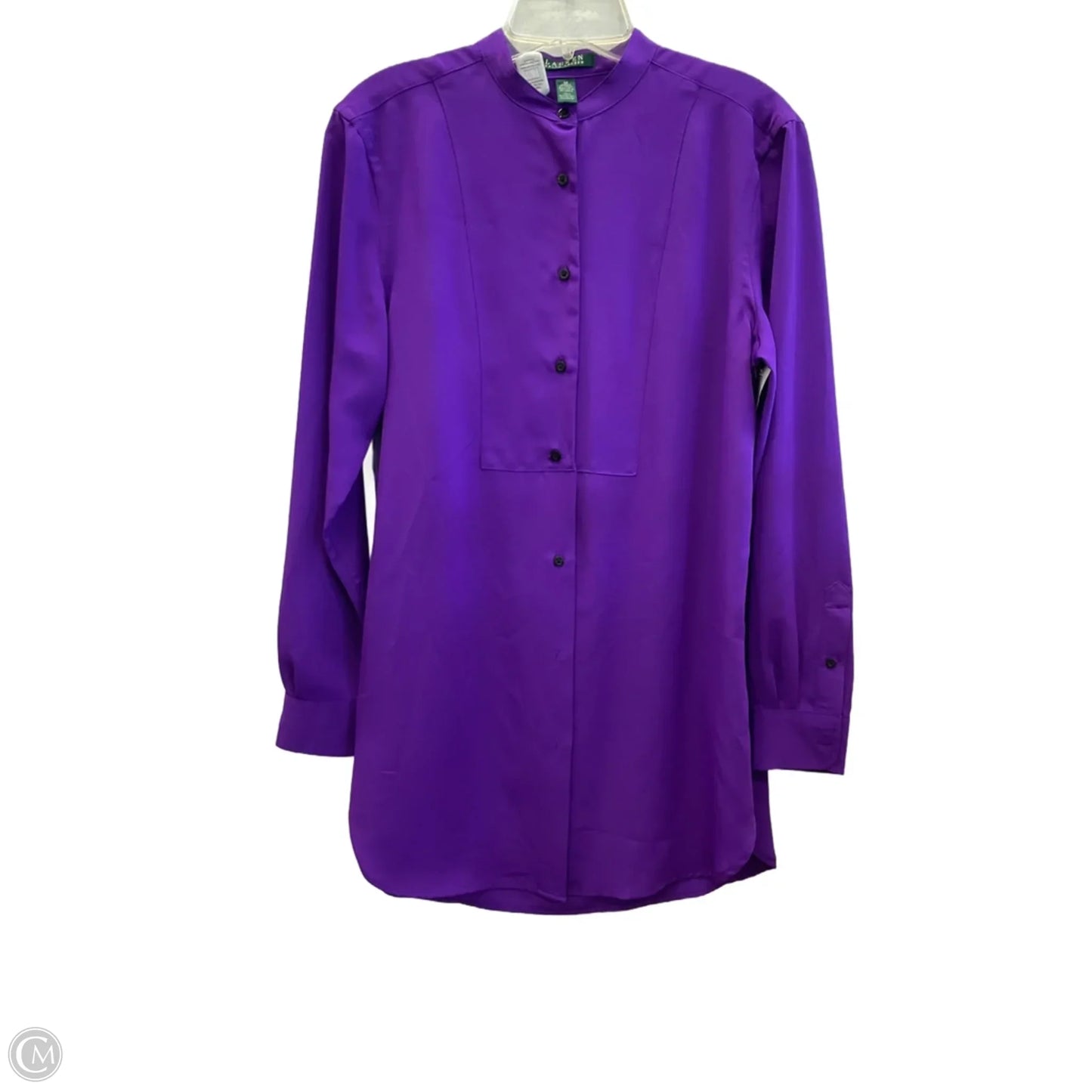 Blouse Long Sleeve By Lauren By Ralph Lauren In Purple, Size: M