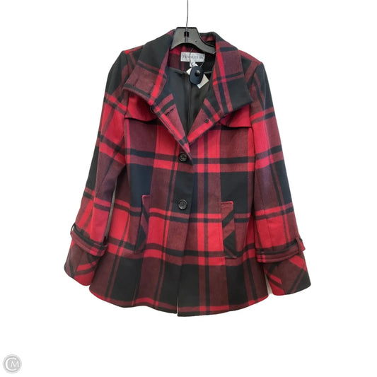 Coat Peacoat By Pendleton In Black & Red, Size: M
