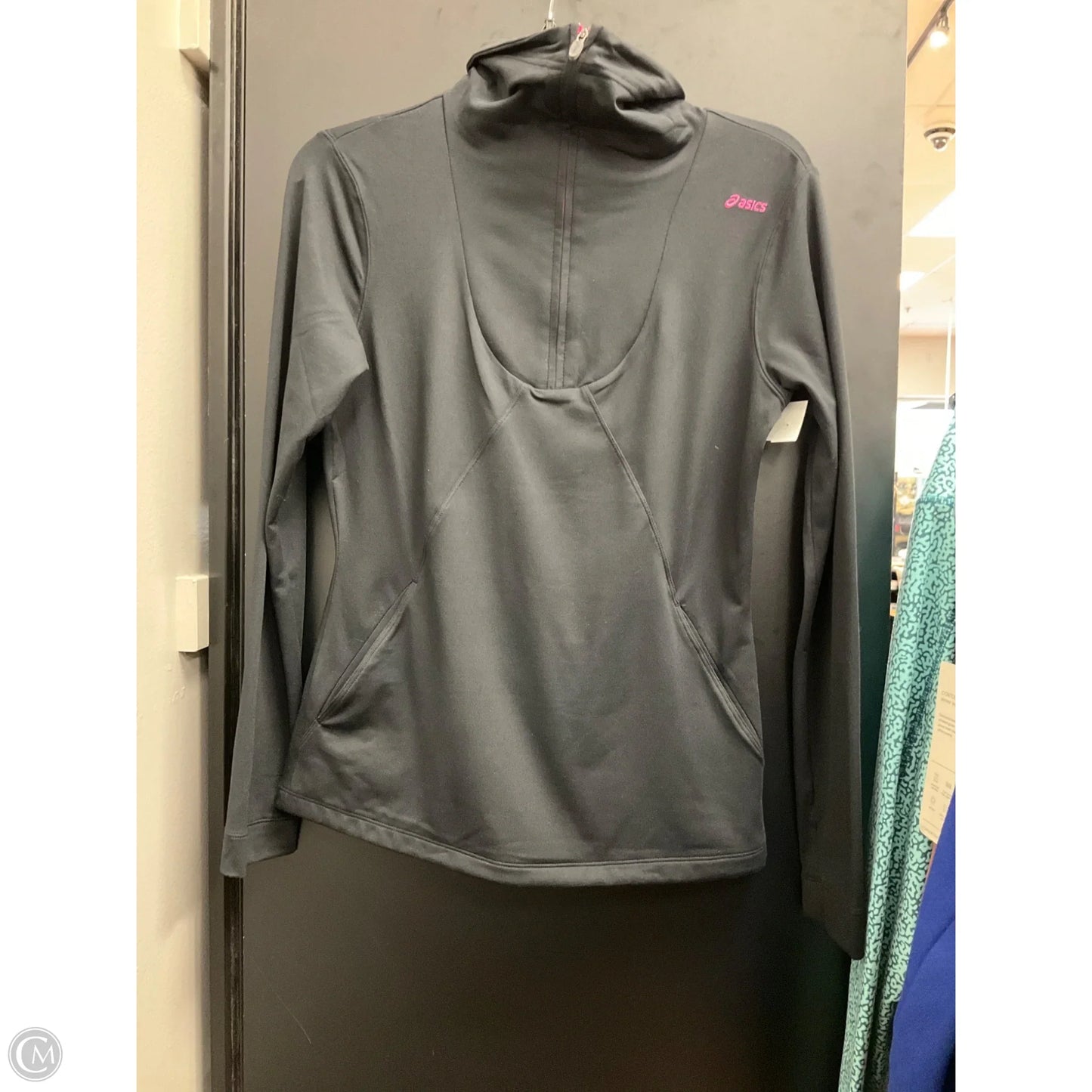 Athletic Jacket By Asics In Black, Size: S