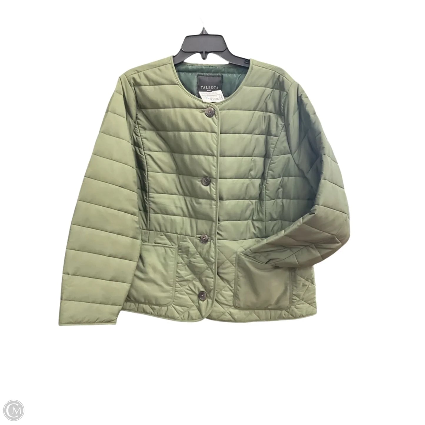 Jacket Puffer & Quilted By Talbots In Green, Size: 1x