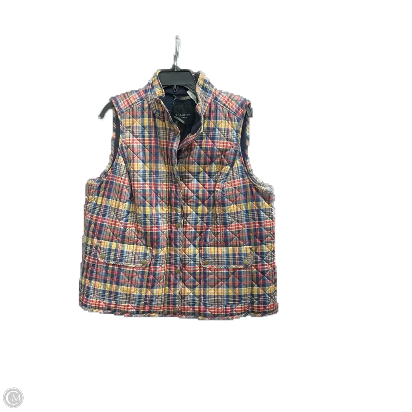 Vest Puffer & Quilted By Talbots In Plaid Pattern, Size: 1x