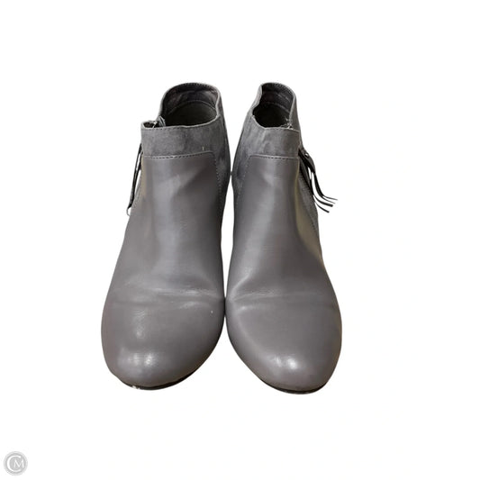 Boots Ankle Heels By Laundry In Grey, Size: 7.5