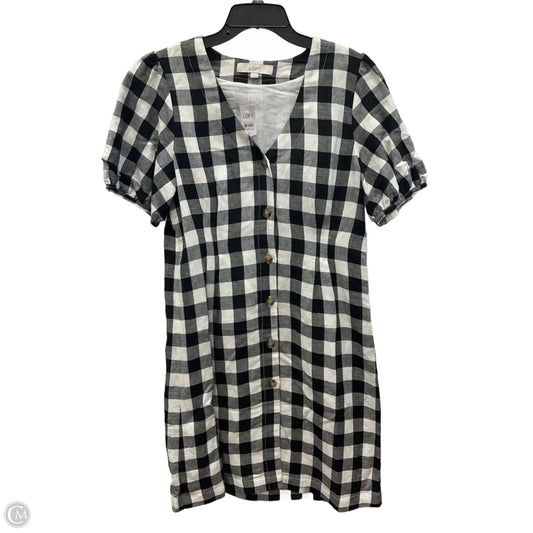 Dress Casual Midi By Loft In Plaid Pattern, Size: 8