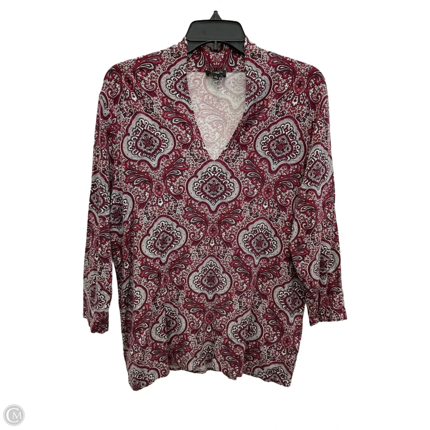 Top Long Sleeve By Talbots In Red, Size: S