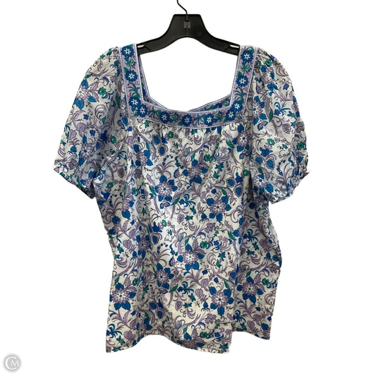 Top Short Sleeve By Talbots In Floral Print, Size: Xl