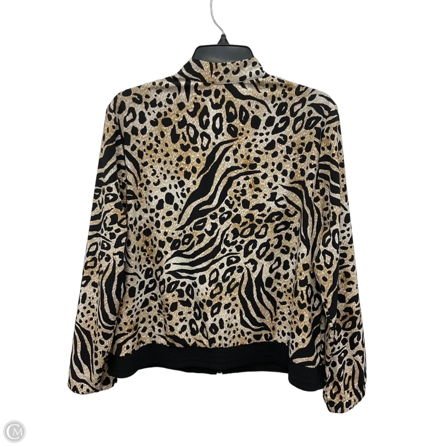Jacket Windbreaker By Chicos In Animal Print, Size: S
