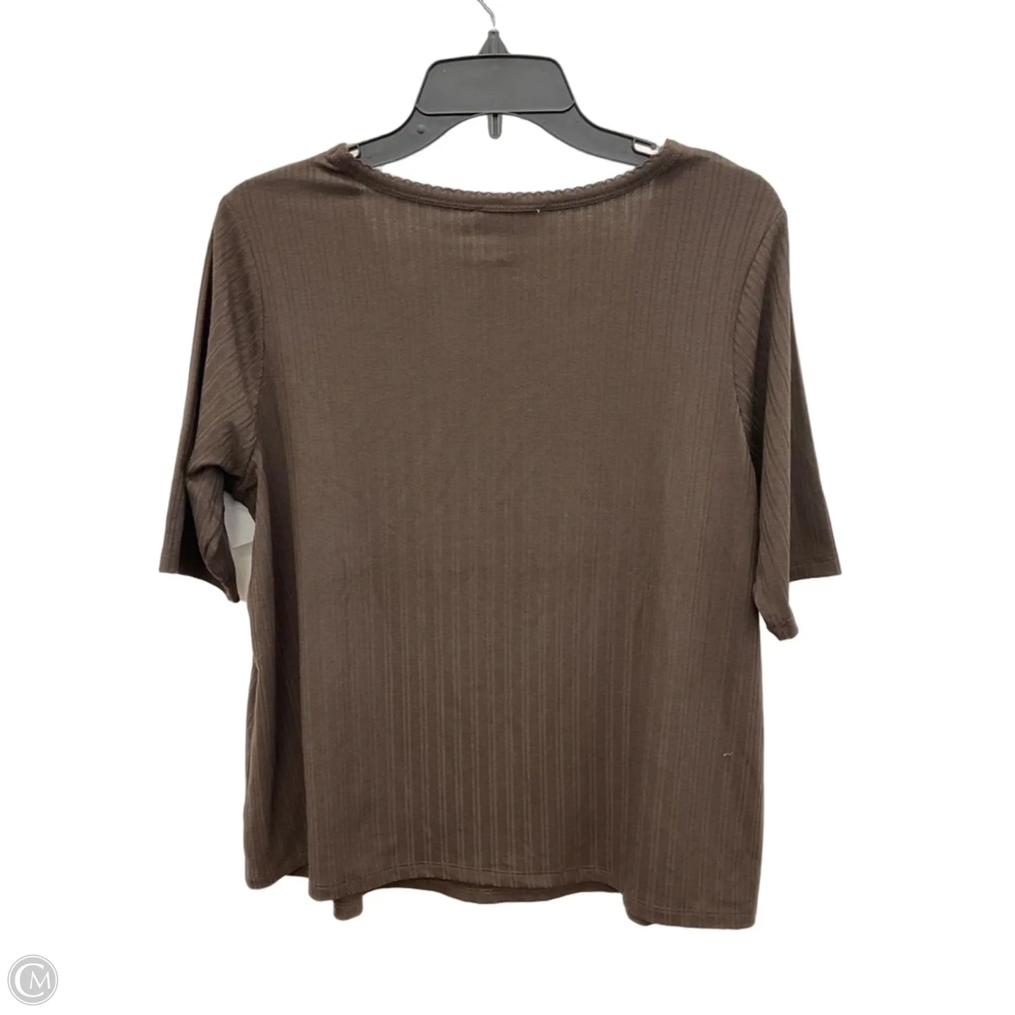 Top Short Sleeve By Laura Ashley In Brown, Size: 1x