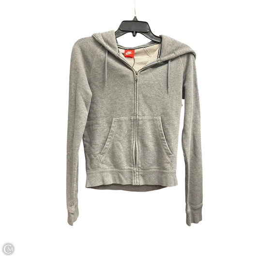 Athletic Jacket By Nike In Grey, Size: Xs