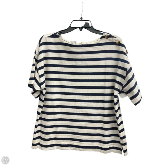 Top Short Sleeve By Loft In Striped Pattern, Size: L