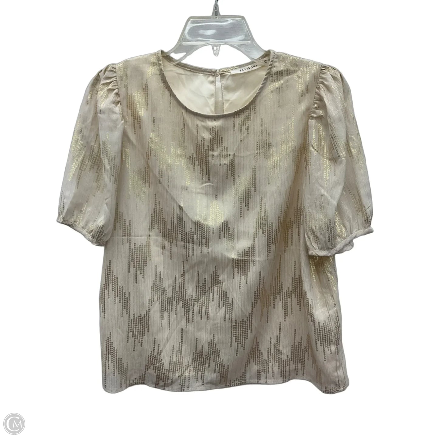 Top Short Sleeve By Ellison In Cream, Size: M