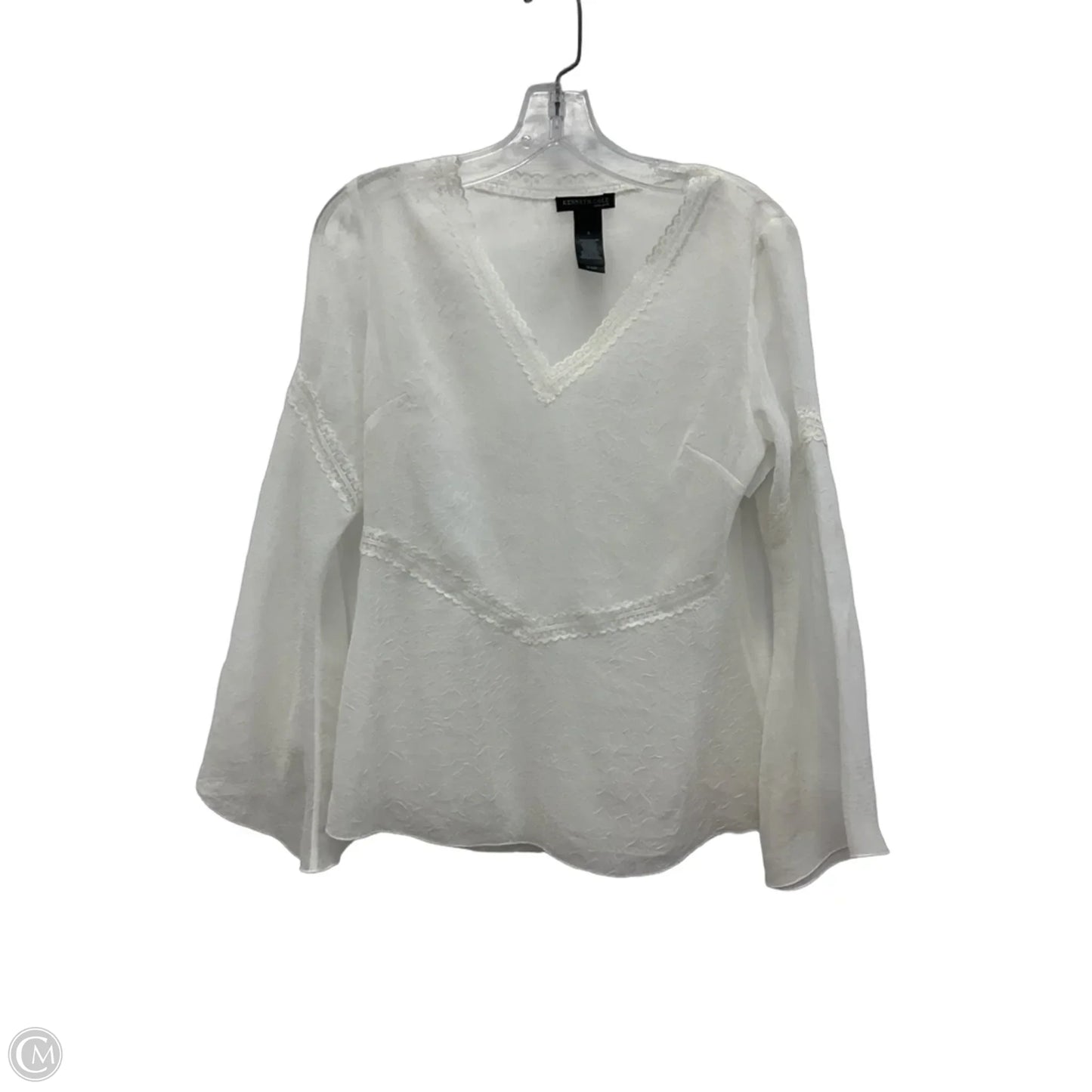 Top Long Sleeve By Kenneth Cole In White, Size: S