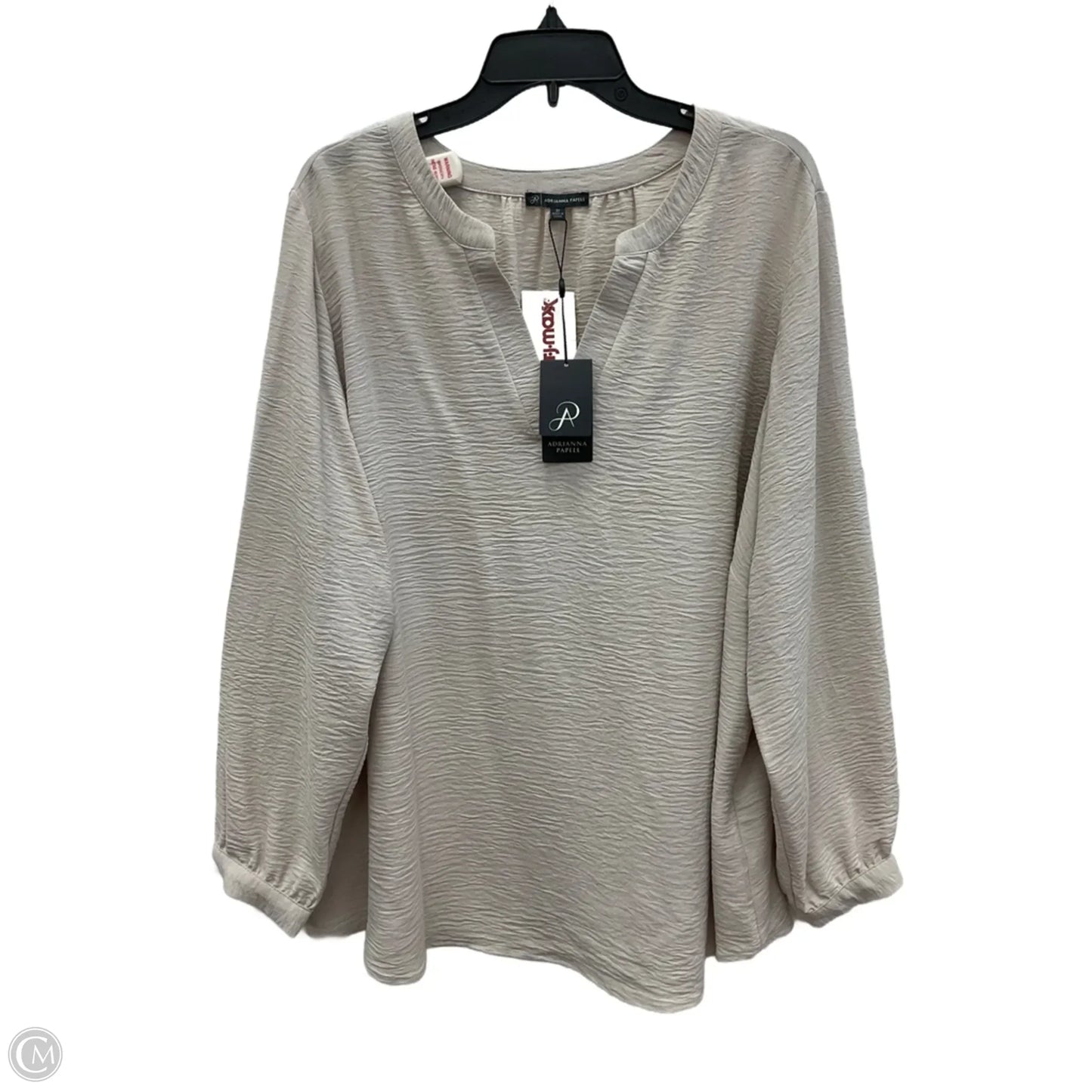 Top Long Sleeve By Adrianna Papell In Beige, Size: 2x