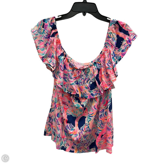 Top Short Sleeve Designer By Lilly Pulitzer In Multi-colored, Size: L