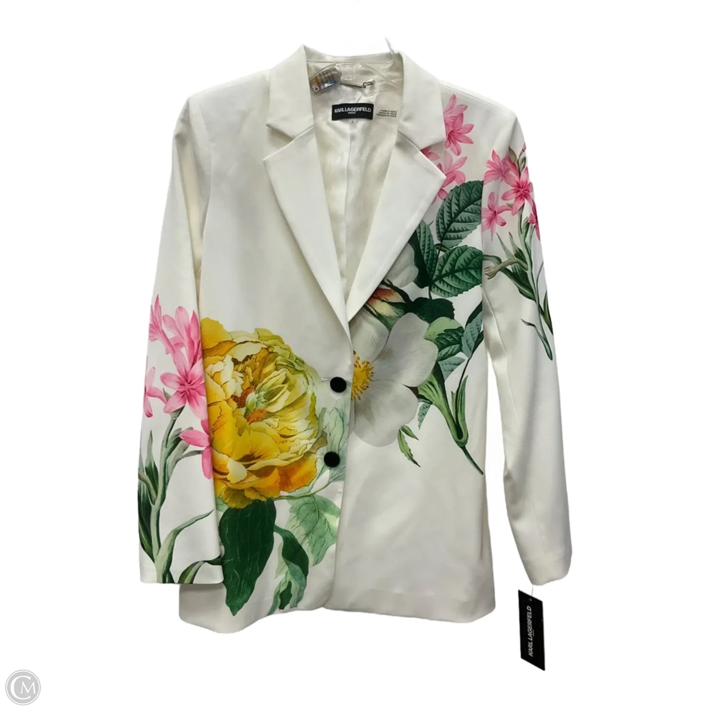 Blazer Designer By Karl Lagerfeld In White, Size: 6