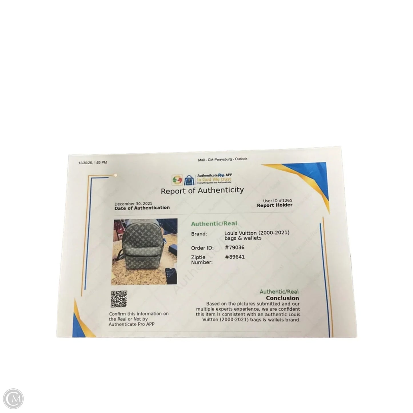 Backpack Luxury Designer By Louis Vuitton, Size: Large