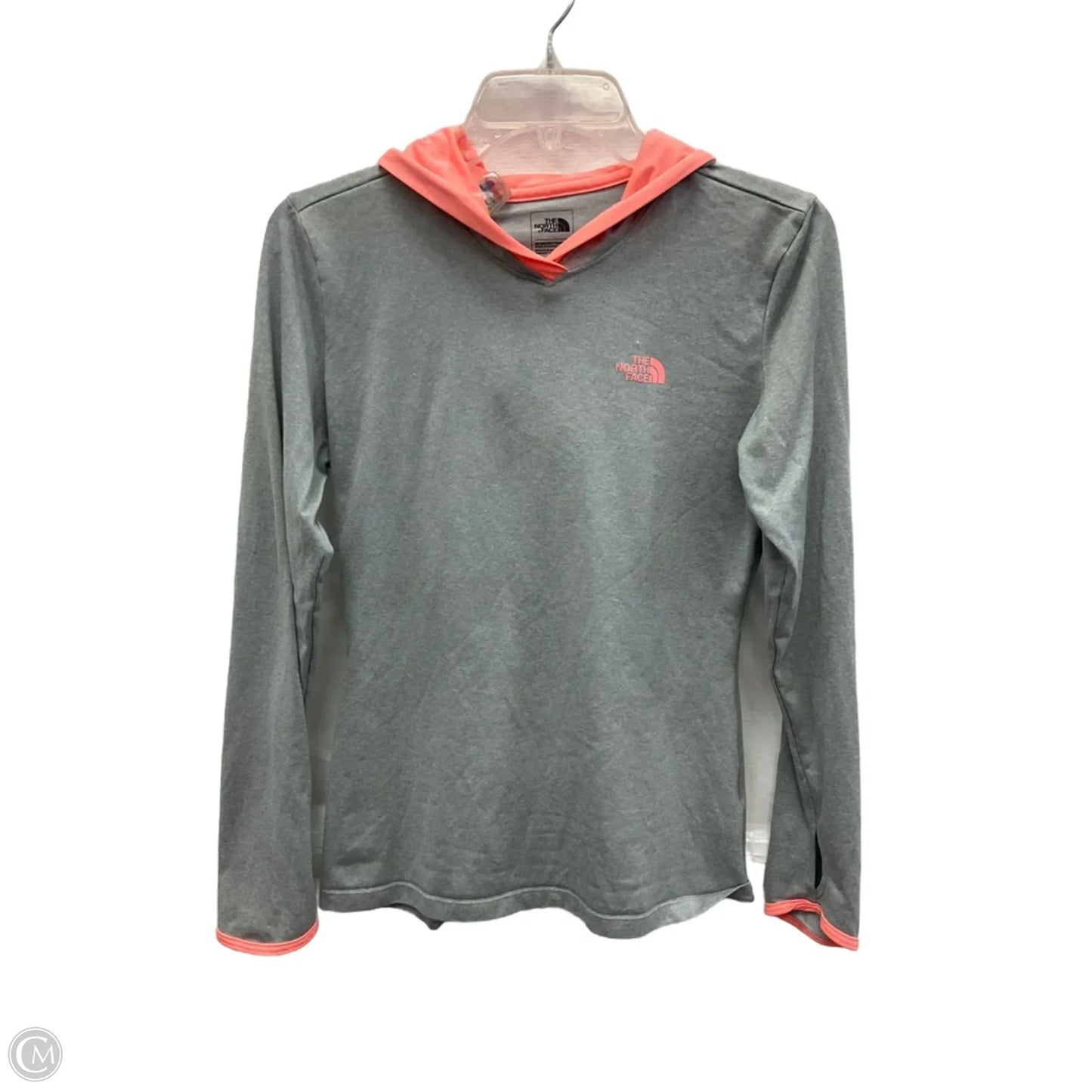 Athletic Top Long Sleeve Hoodie By The North Face In Grey, Size: S