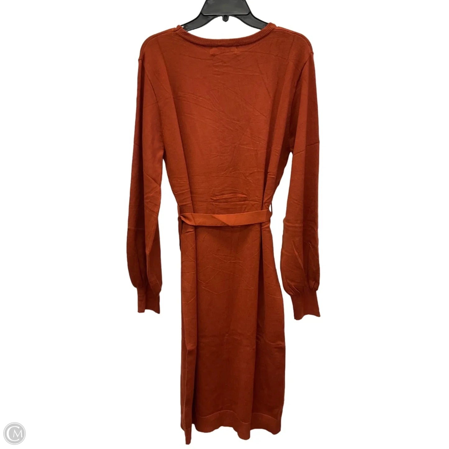 Dress Casual Midi By Cmf In Orange, Size: L