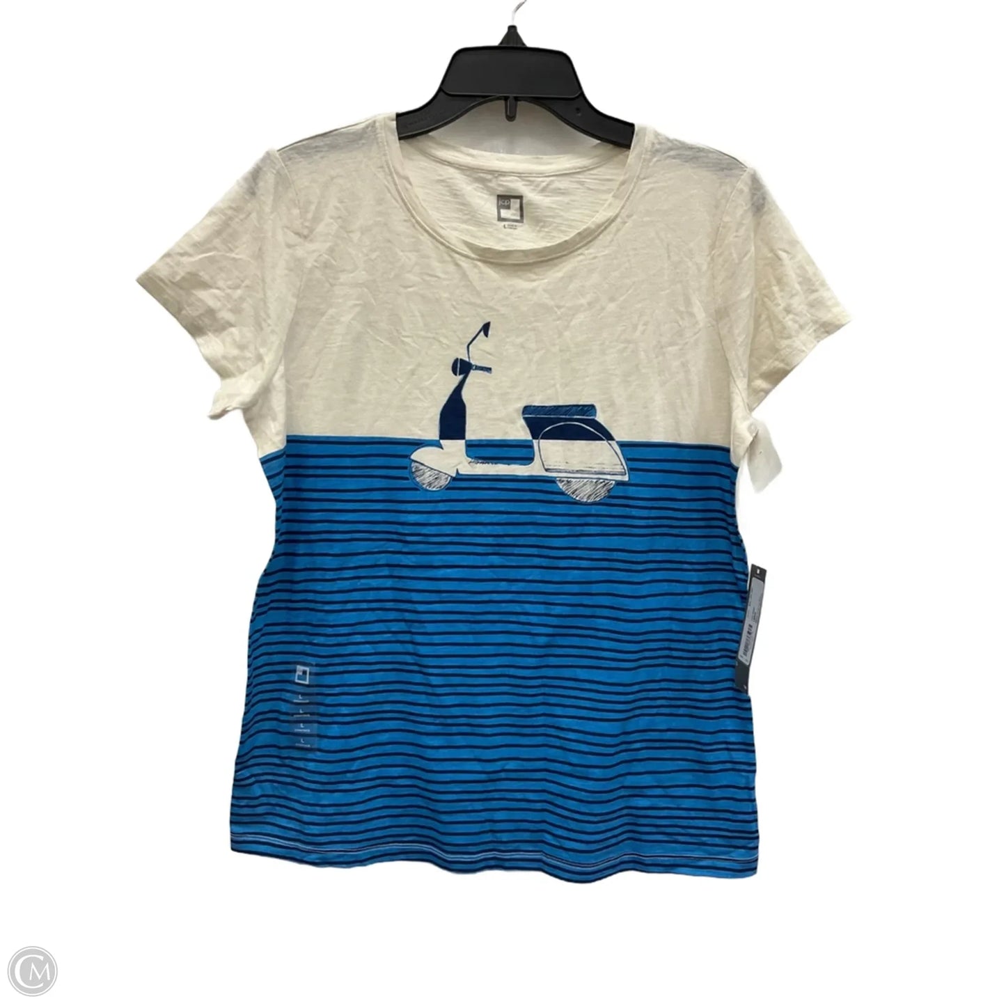 Top Short Sleeve By Jcp In Beige, Size: L