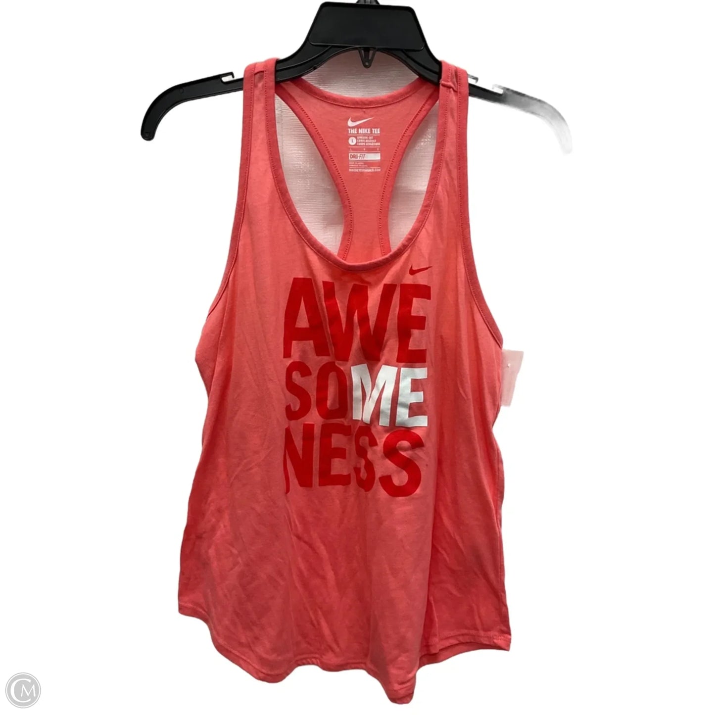 Athletic Tank Top By Nike Apparel In Coral, Size: L
