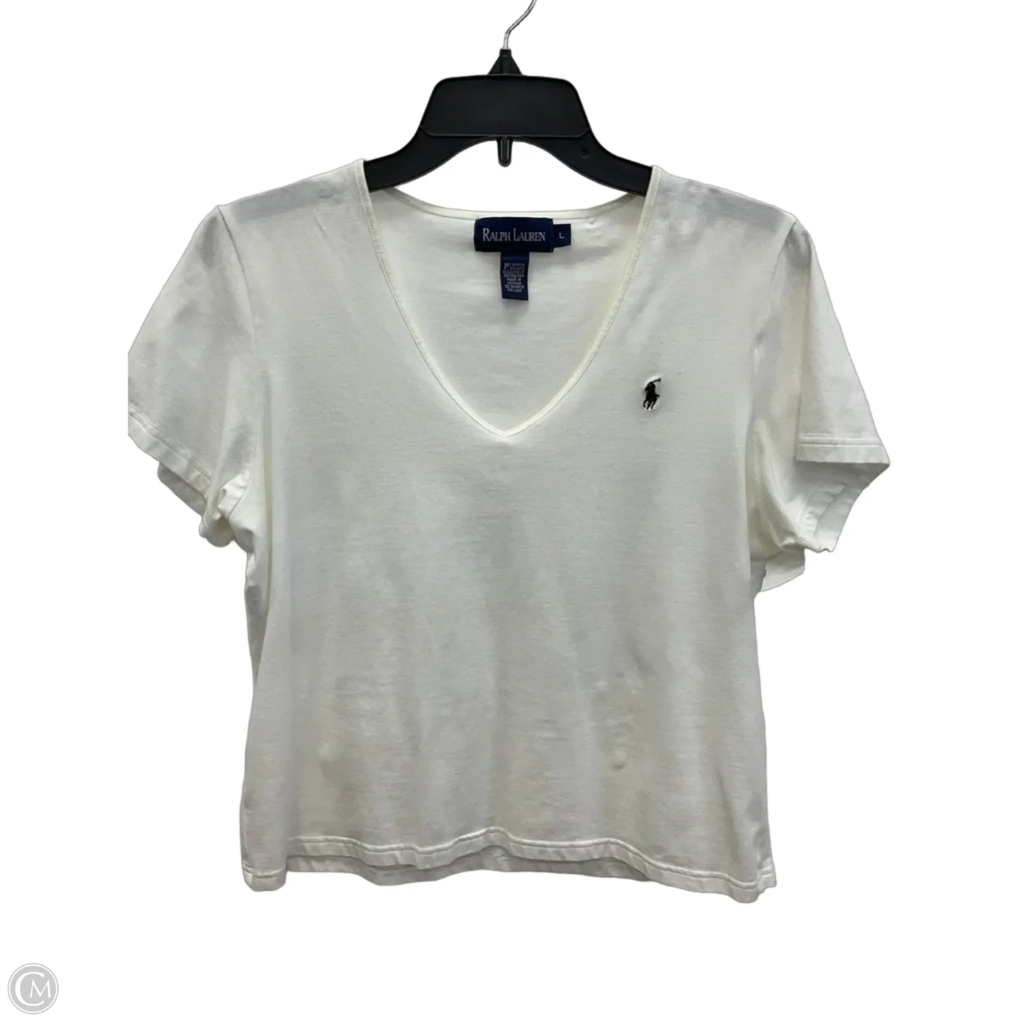 Top Short Sleeve Basic By Ralph Lauren In White, Size: L