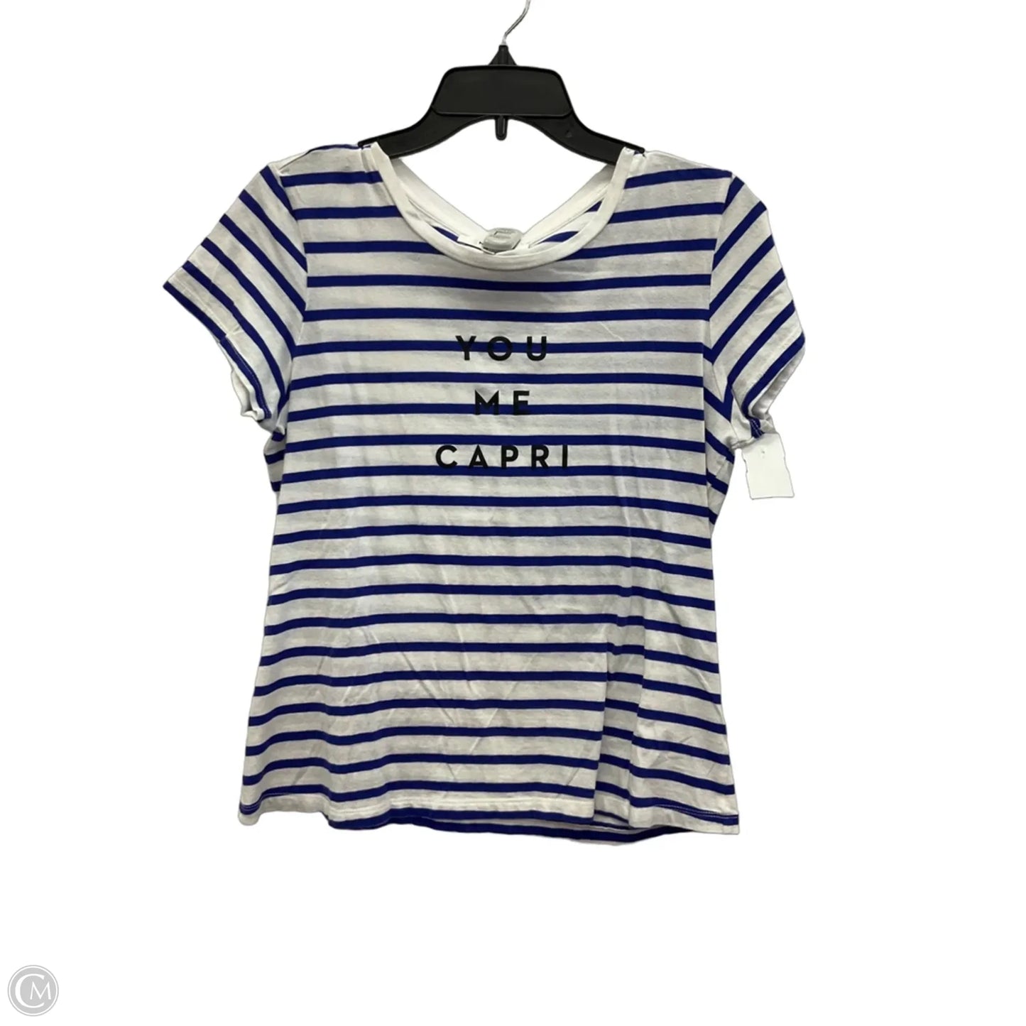 Top Short Sleeve Designer By Milly In Striped Pattern, Size: M