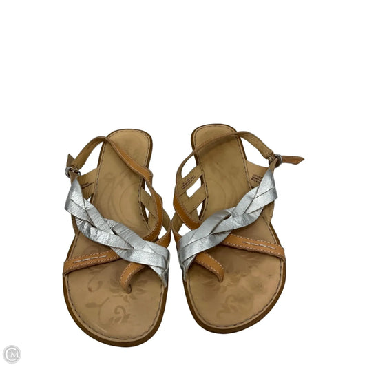 Sandals Flats By Born In Silver, Size: 9