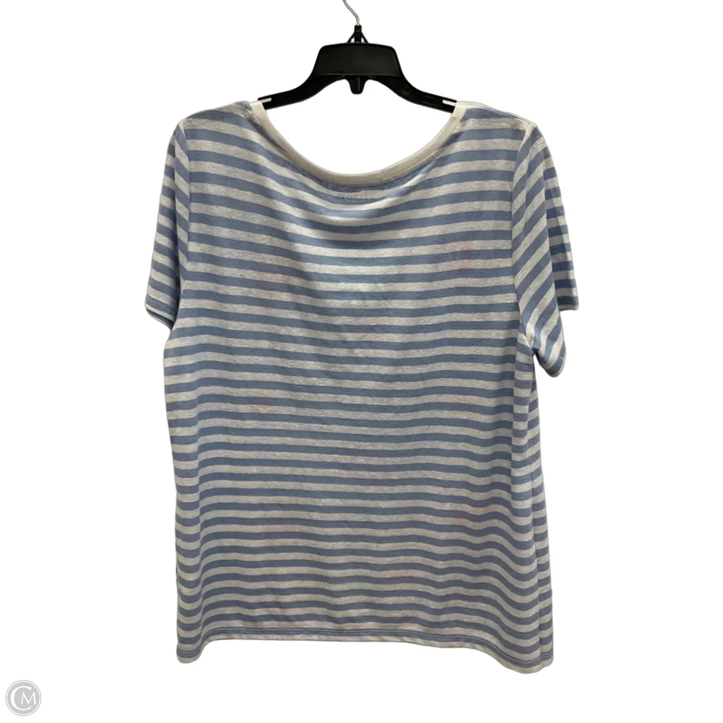 Top Short Sleeve By Talbots In Striped Pattern, Size: L
