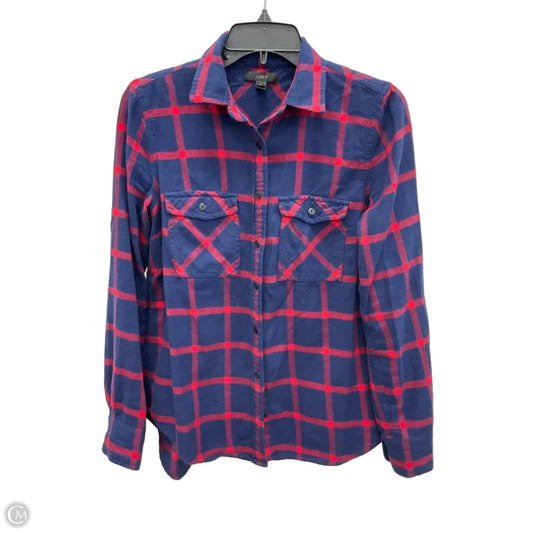 Blouse Long Sleeve By J. Crew In Blue, Size: Xs