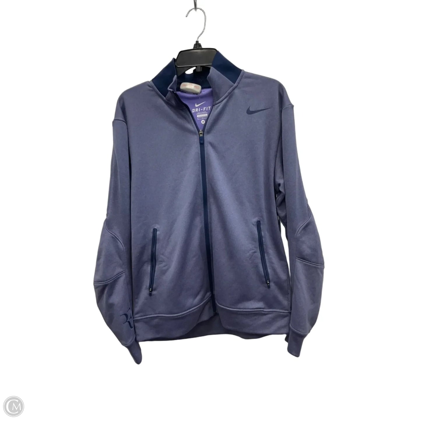 Athletic Jacket By Nike Apparel In Purple, Size: M