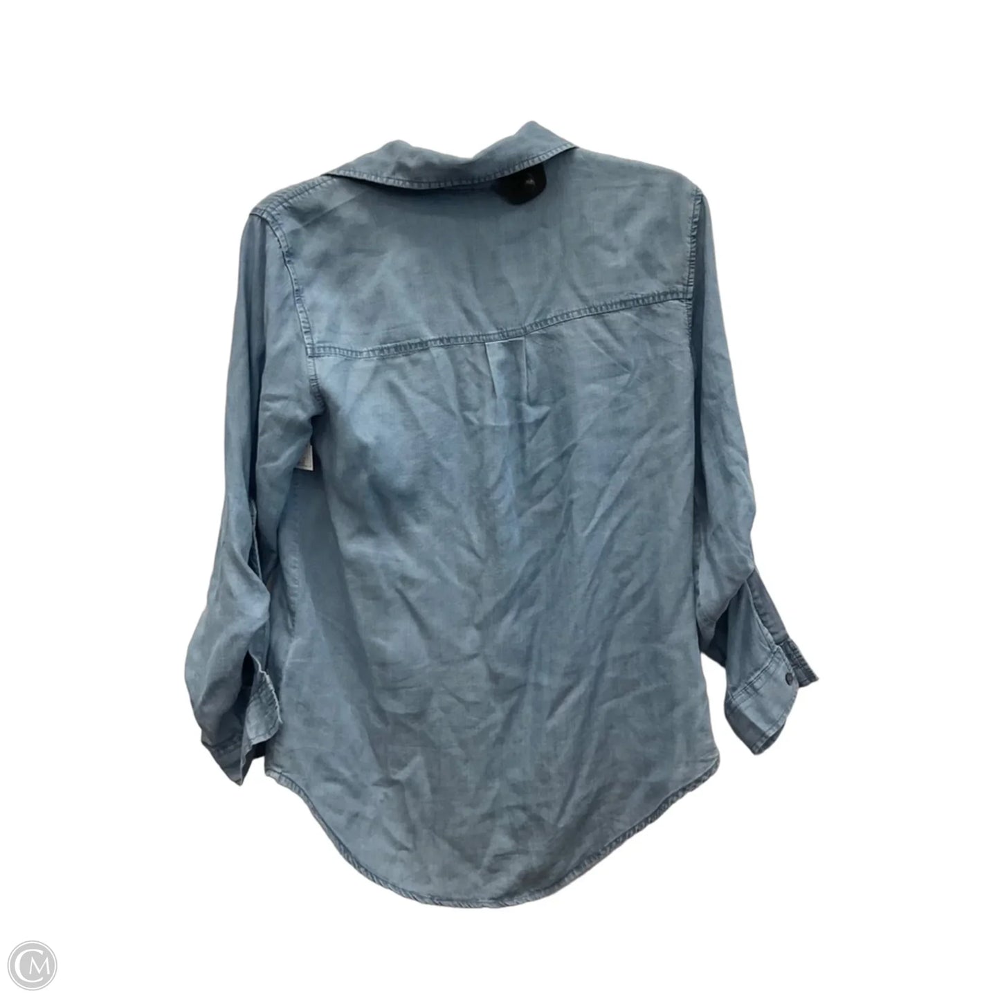 Blouse Long Sleeve By Liverpool In Blue, Size: S