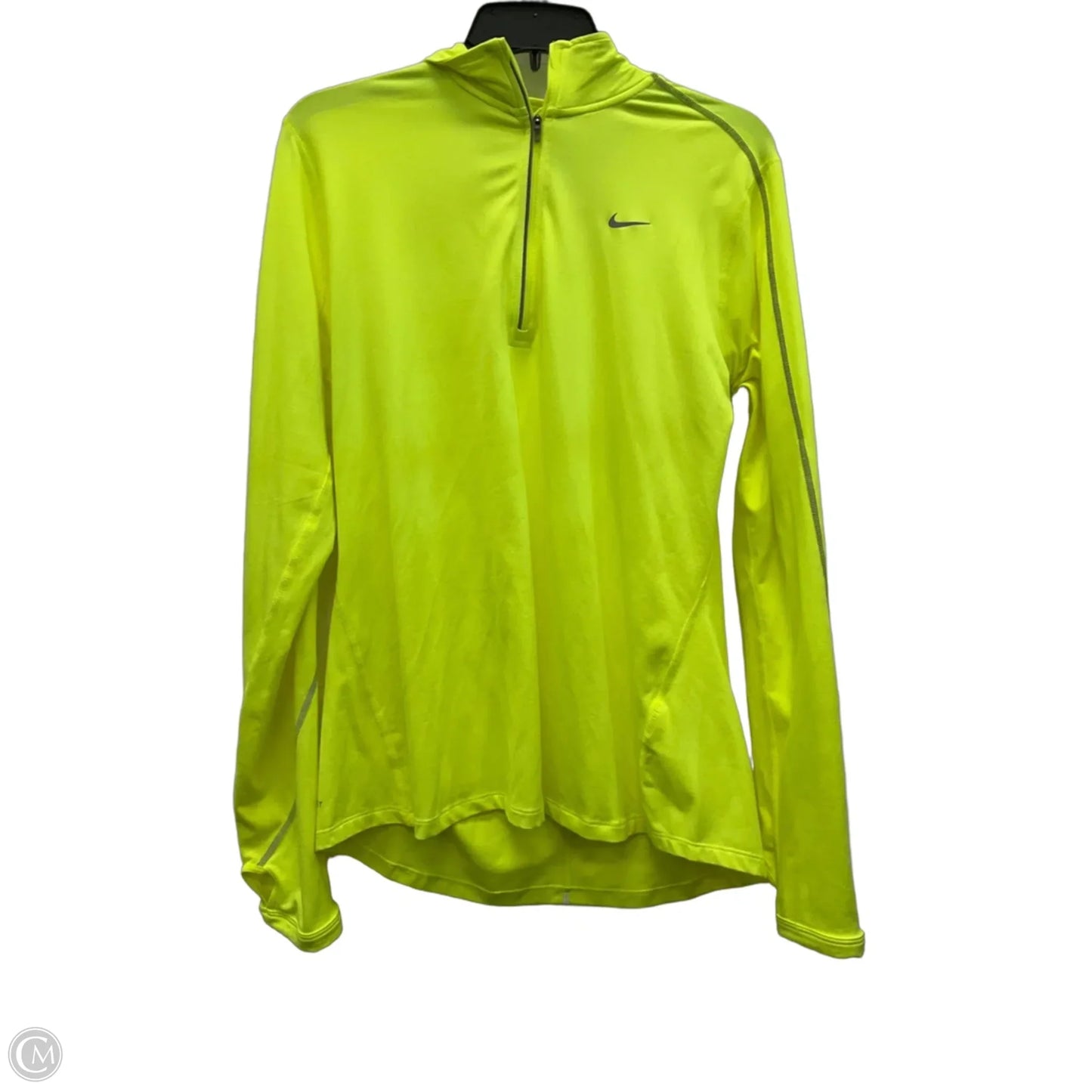 Athletic Top Long Sleeve Collar By Nike Apparel In Yellow, Size: Xl