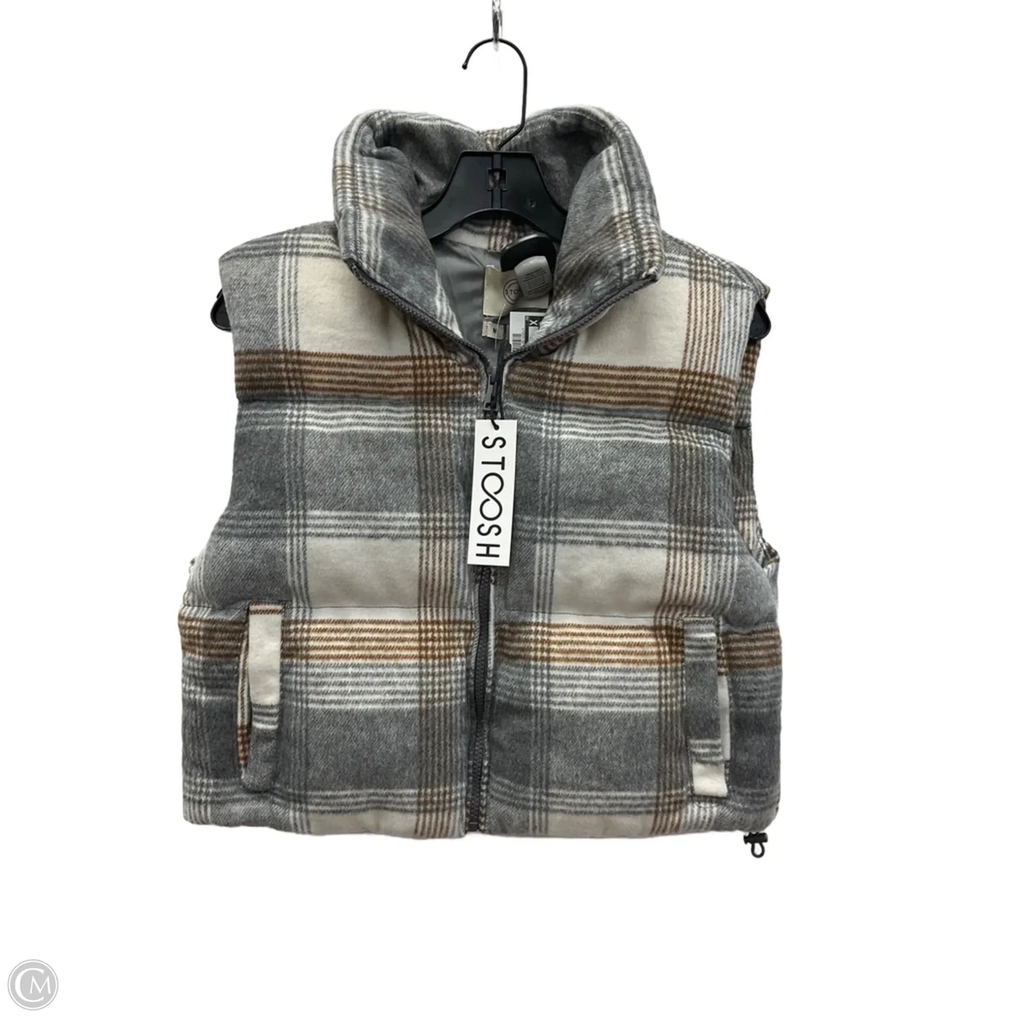 Vest Puffer & Quilted By Stoosh In Grey, Size: M