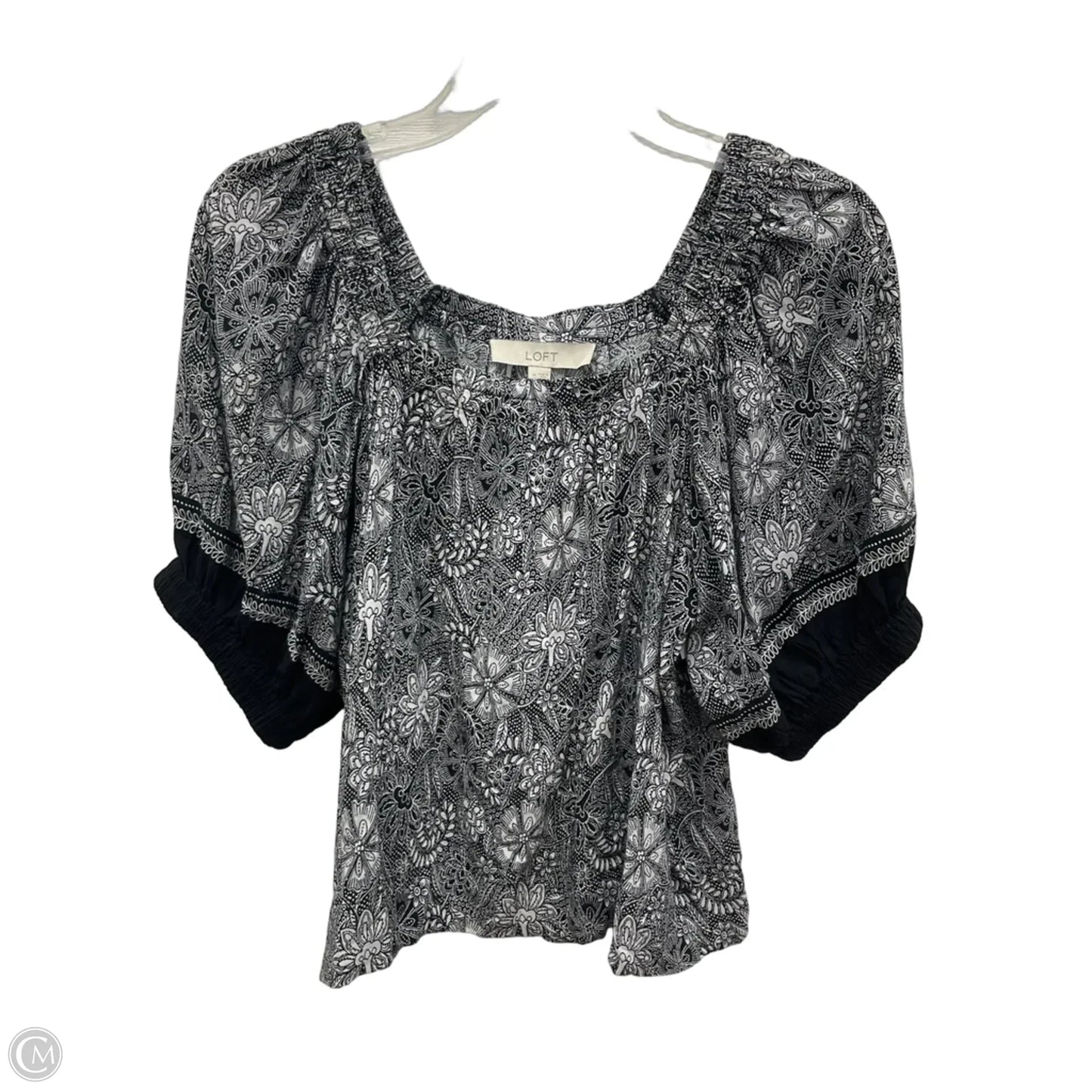 Top Short Sleeve By Loft In Black, Size: M