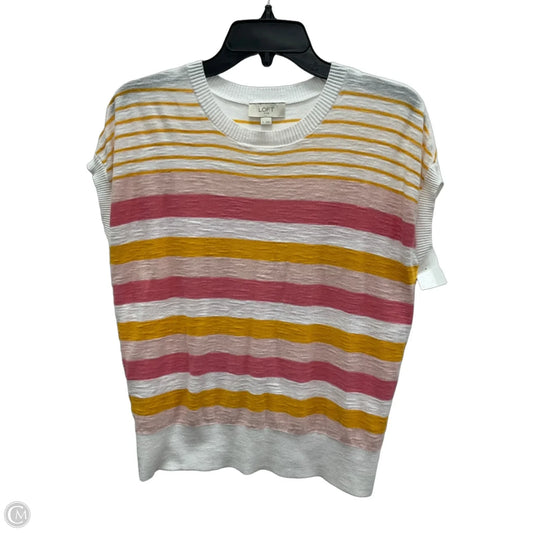 Top Short Sleeve By Loft In Pink & Yellow, Size: S