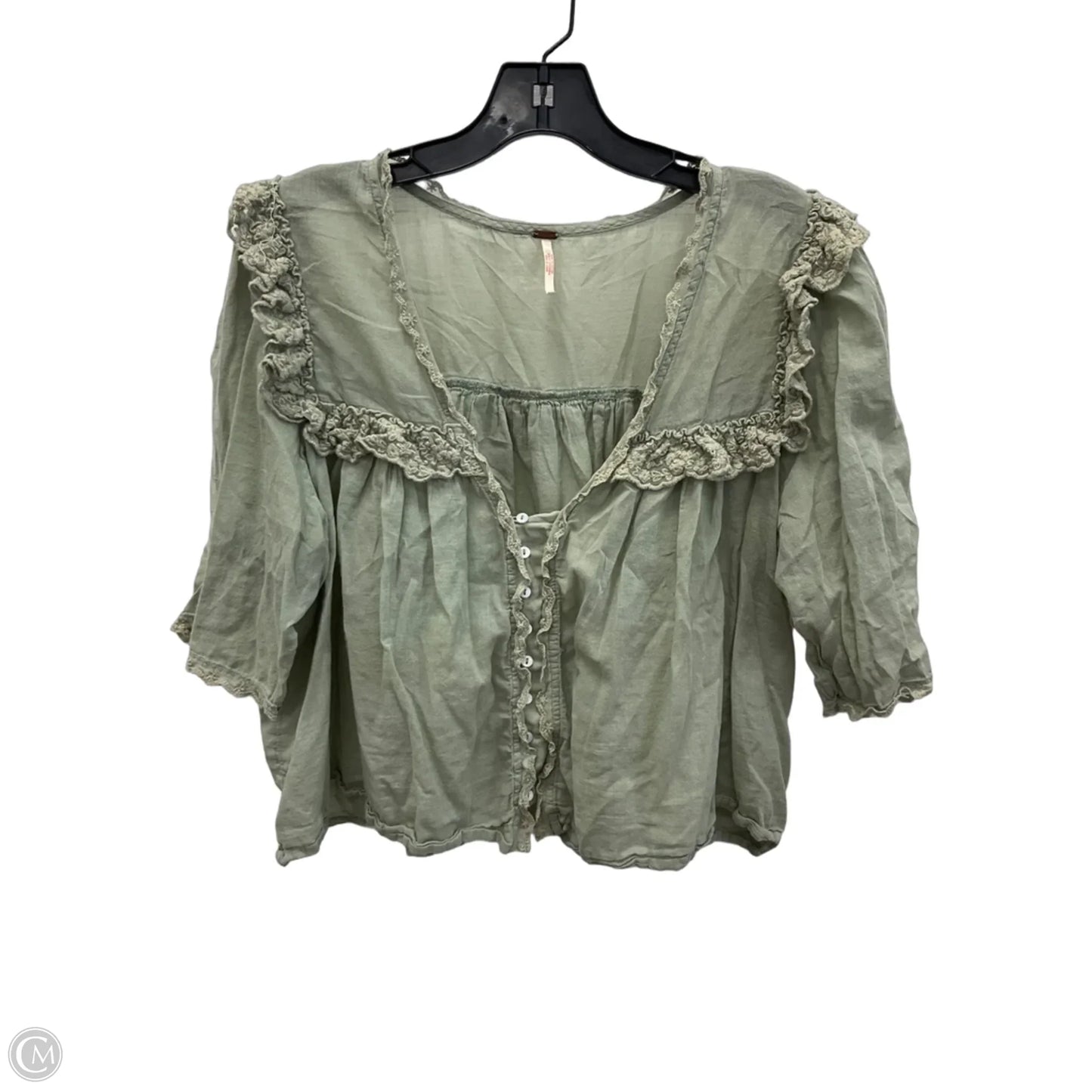Top Short Sleeve By Free People In Green, Size: L