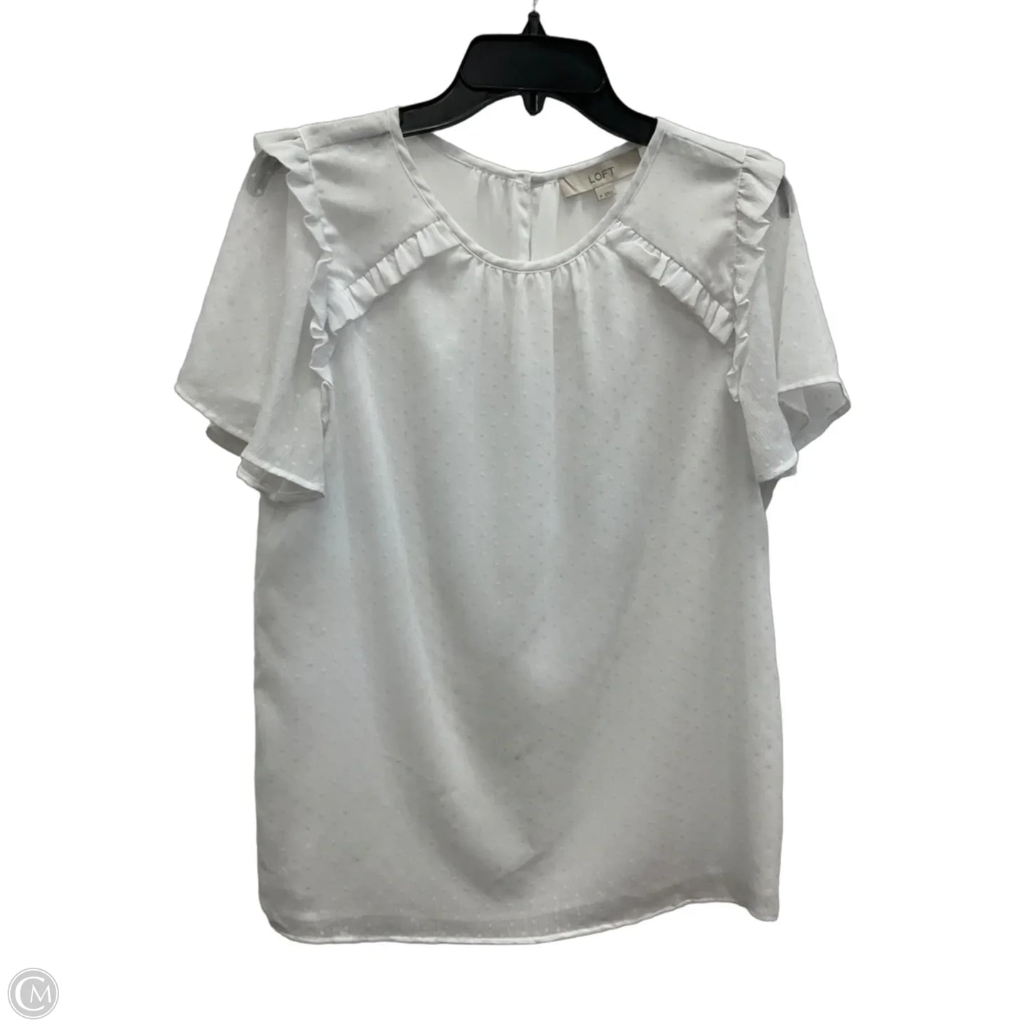 Top Short Sleeve By Loft In White, Size: M