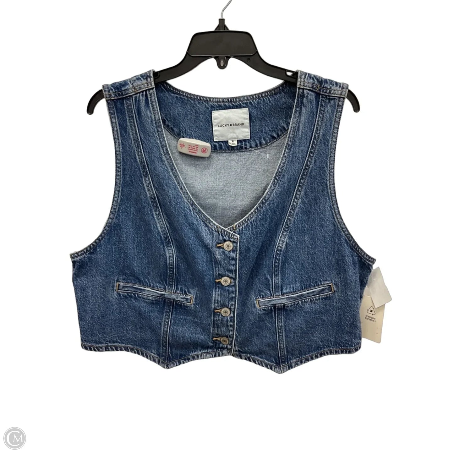 Vest Other By Lucky Brand In Blue Denim, Size: Xl