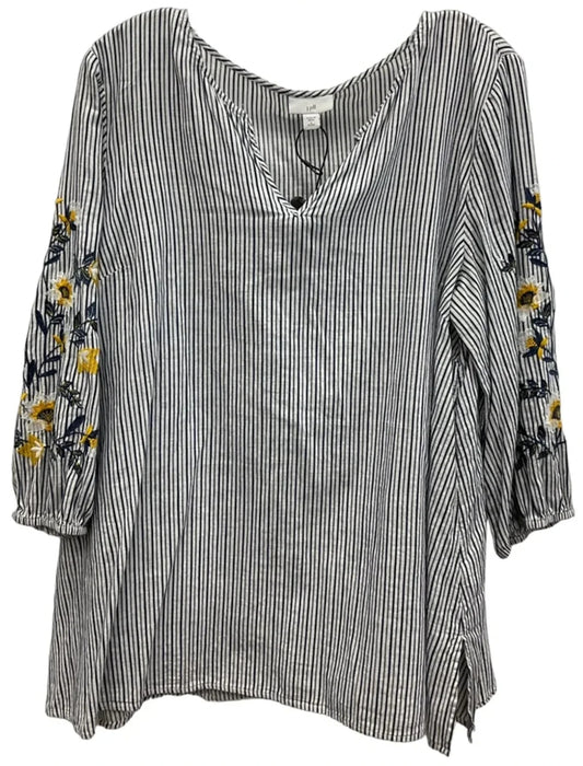 Top Long Sleeve By J. Jill In Grey, Size: Lp