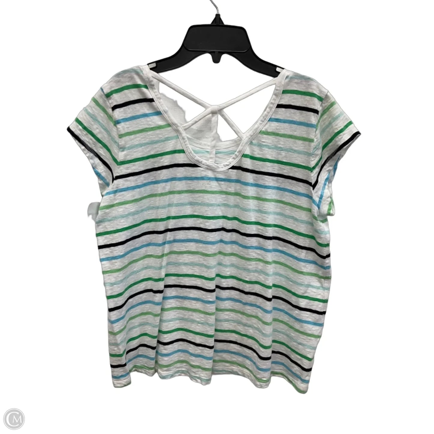 Athletic Top Short Sleeve By Talbots In Striped Pattern, Size: L