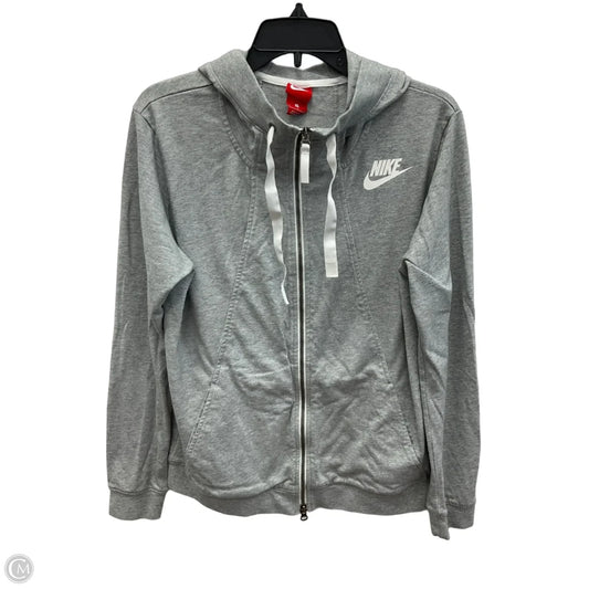 Athletic Jacket By Nike Apparel In Grey, Size: L