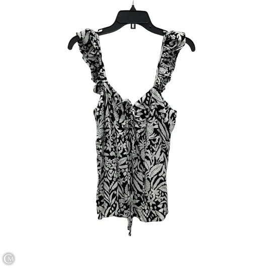 Top Sleeveless By Loft In Black & White, Size: M