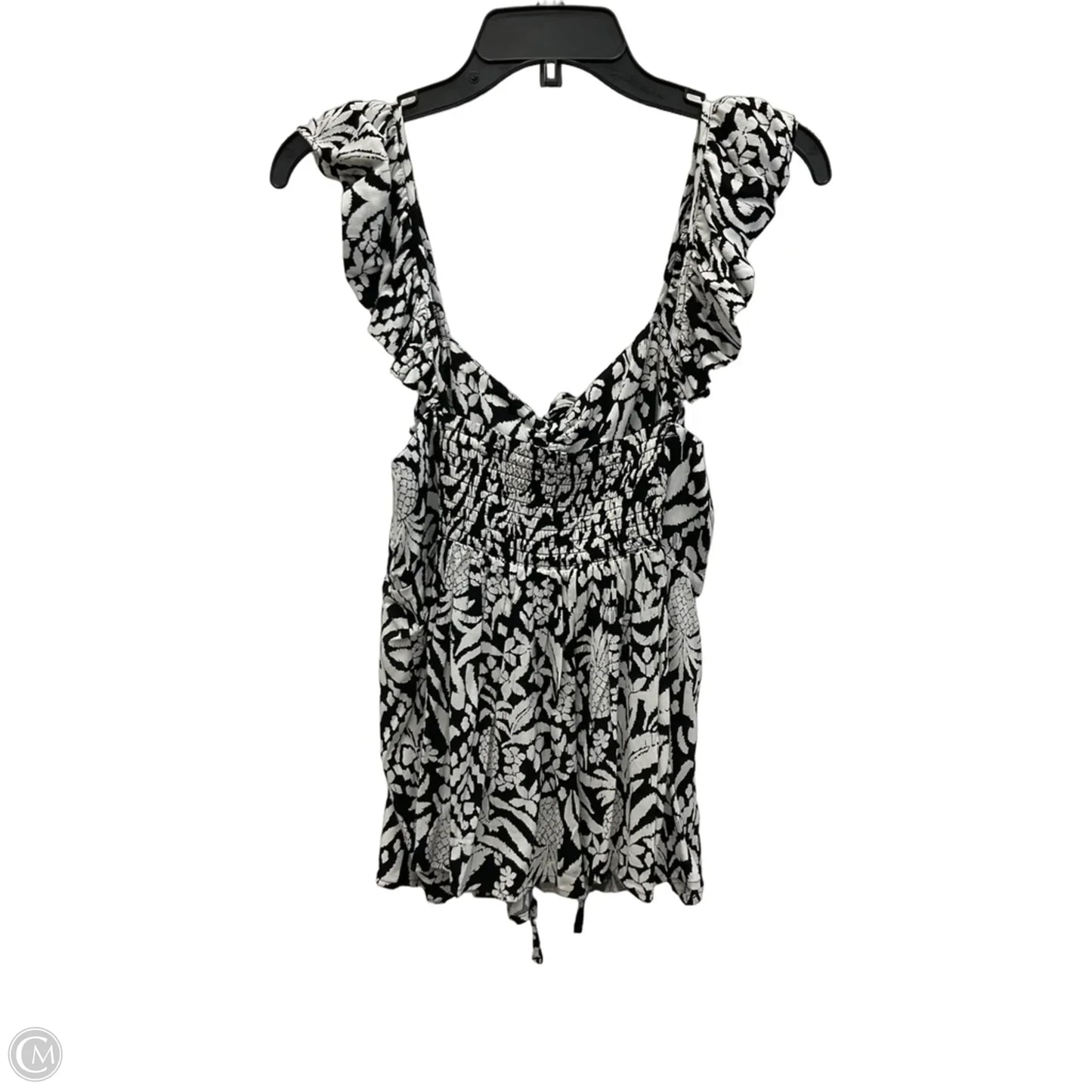 Top Sleeveless By Loft In Black & White, Size: M