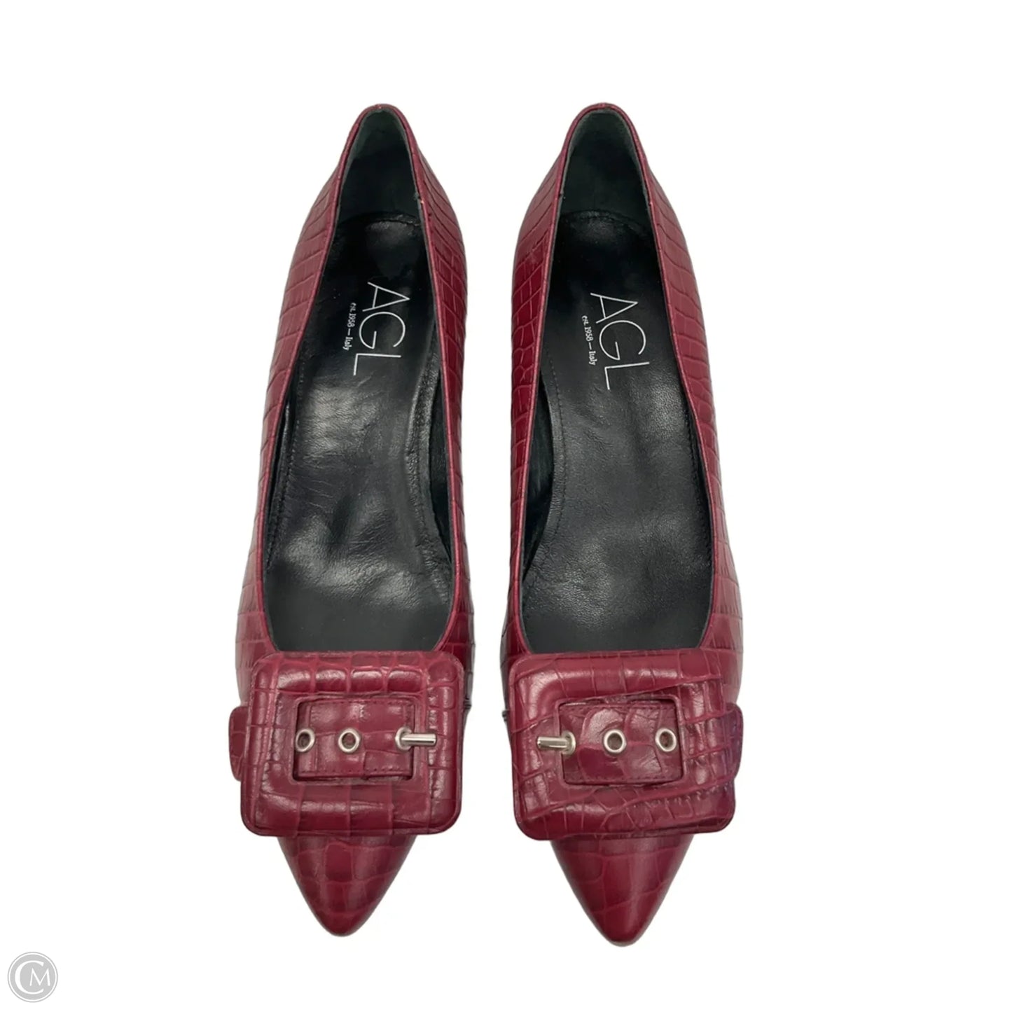 Shoes Heels Block By Agl In Maroon, Size: 9.5