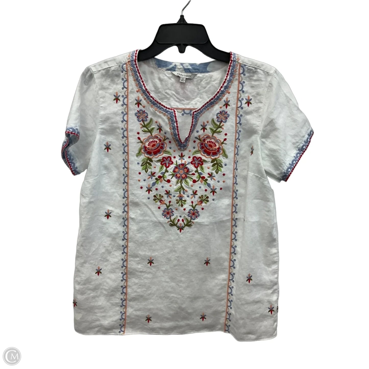 Top Short Sleeve By John Mark In White, Size: S