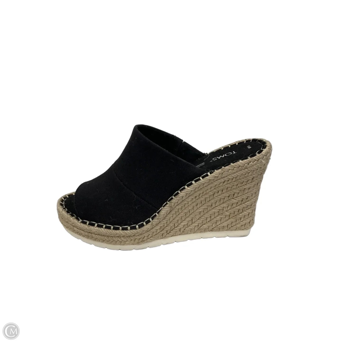 Sandals Heels Wedge By Toms In Black & Tan, Size: 7.5
